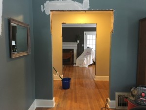 During: Arch removal to widen doorways