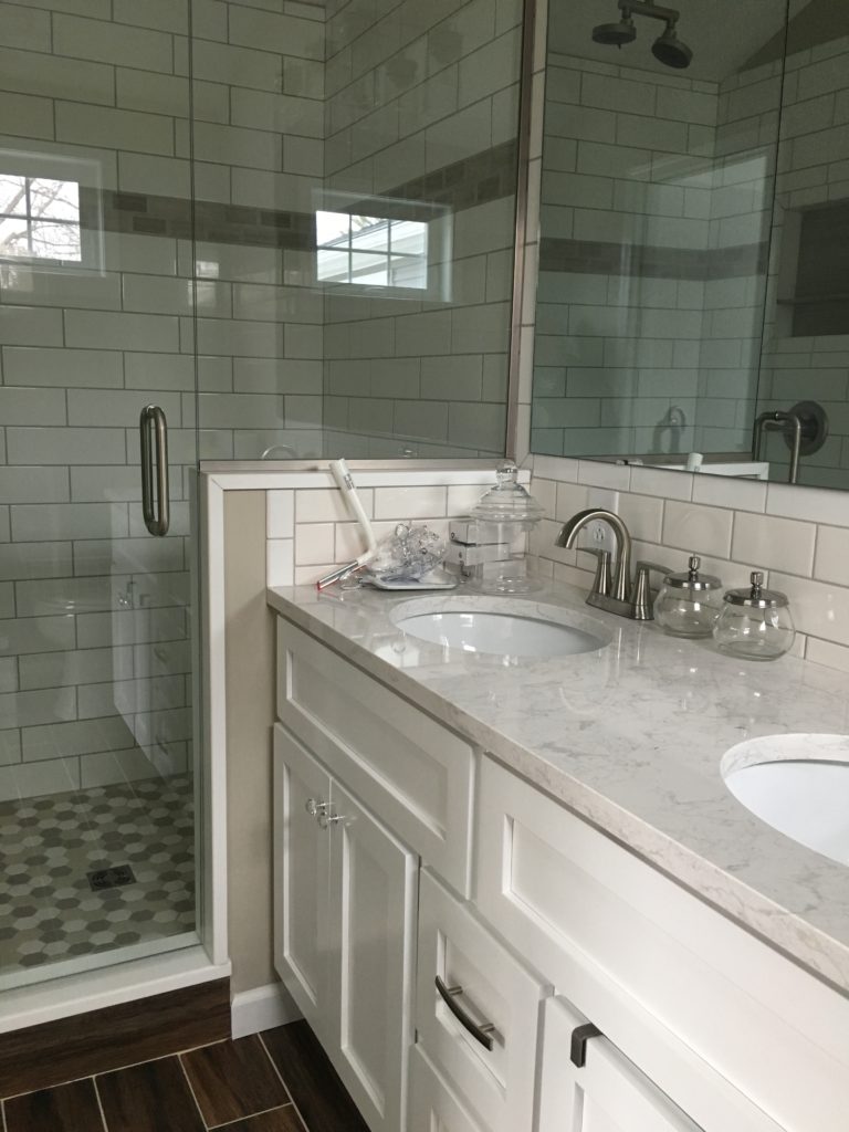 AFTER- Custom Vanity with Quartz Countertops