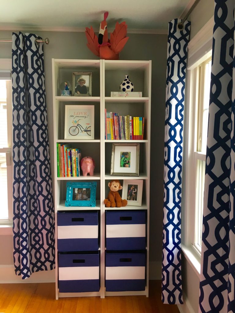 Bookshelves with her favorite things