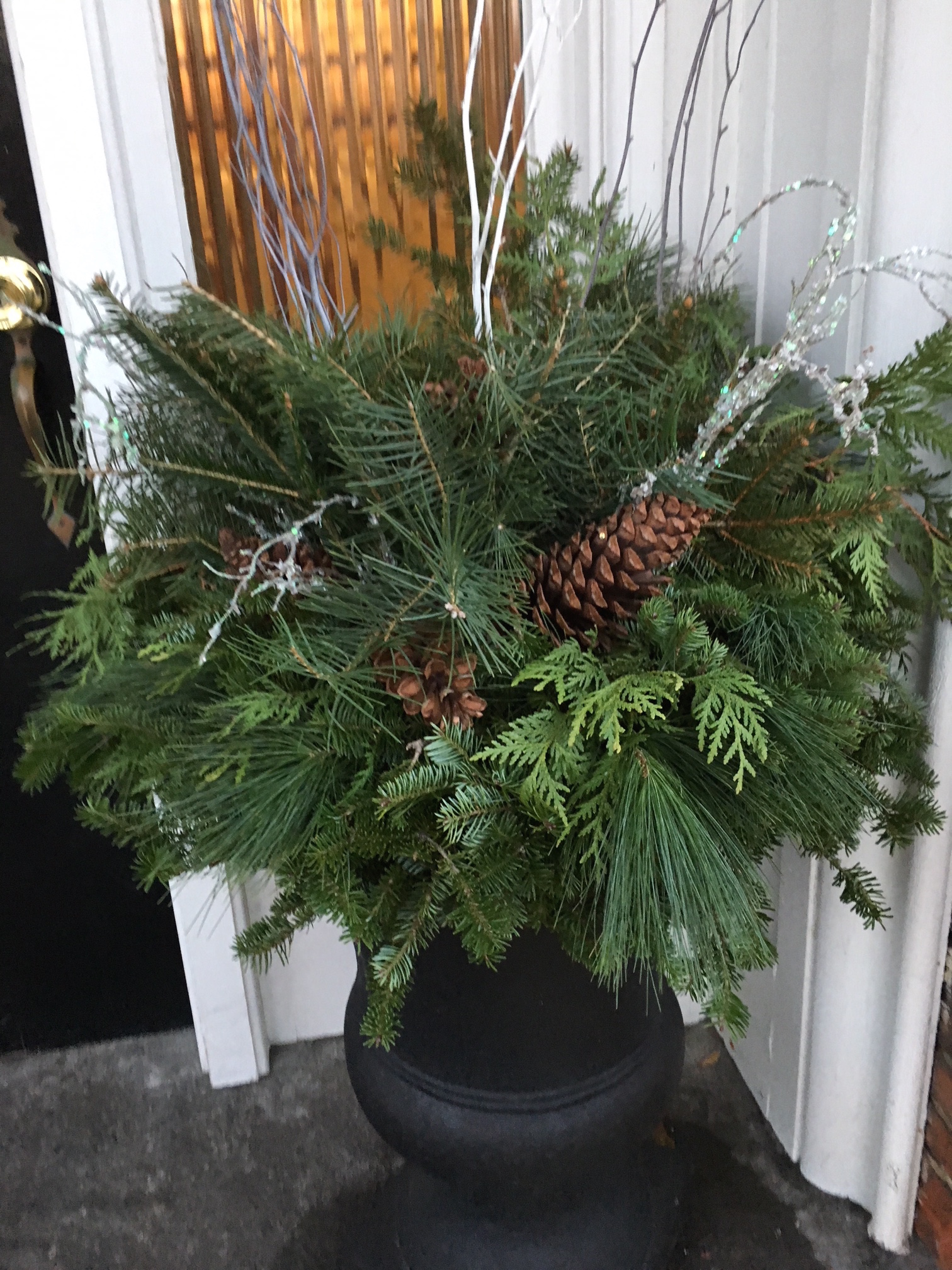 Greenery Holiday Planter