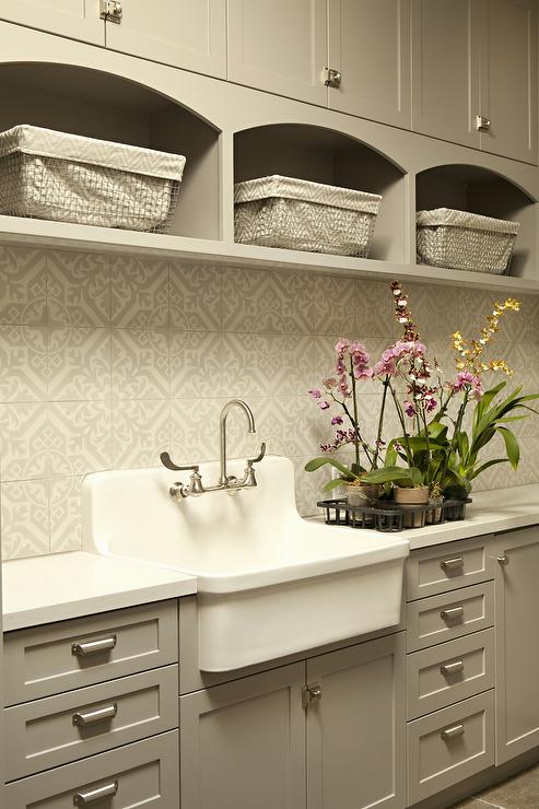 cement tile backsplash