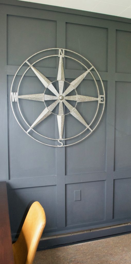 Sara Langley Designs|panel focal wall, millwork, gray accent