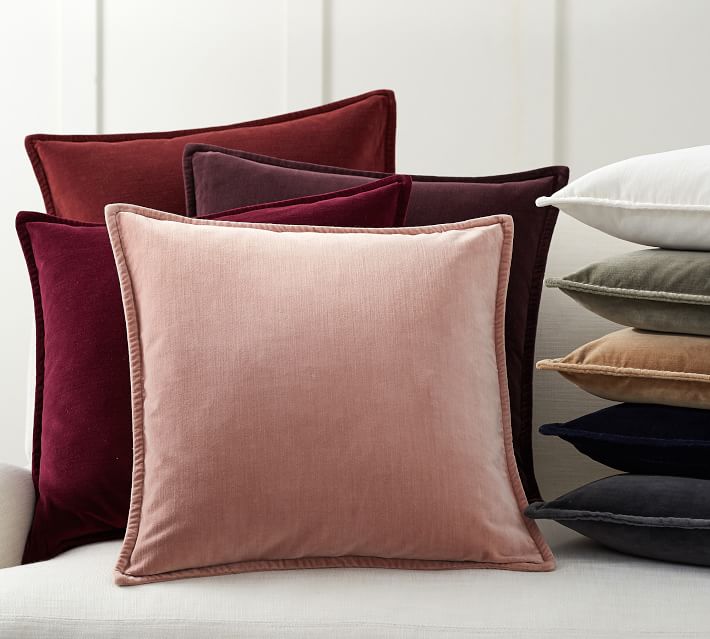 washed velvet pillow covers