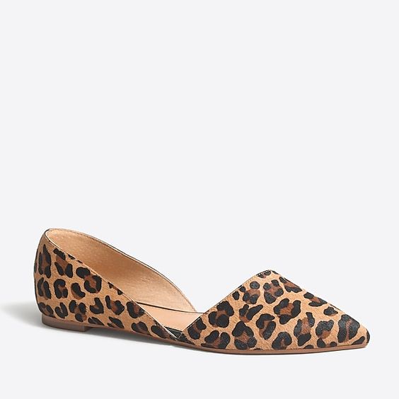 d'Orsay animal print flats